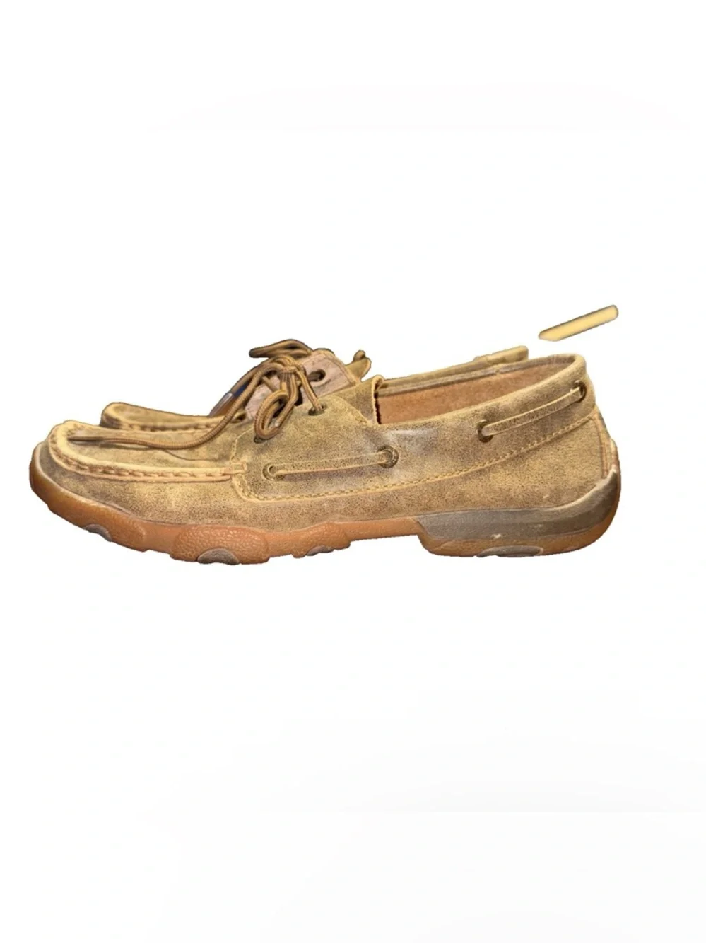 Twisted X Womens Driving Mocs Brown Leather Boat Shoes WDM0003 Western Size 9.5M